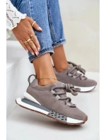 Semišové Dámské Tenisky Na Platformě S Hrubým Šněrováním Artiker Šedé Semišové Dámské Tenisky Na Platformě S Hrubým Šněrováním Artiker Šedé