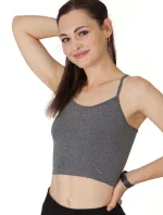 Dámský krátký top BECROP šedý - Goldbee