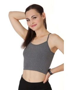 Dámský krátký top BECROP šedý - Goldbee