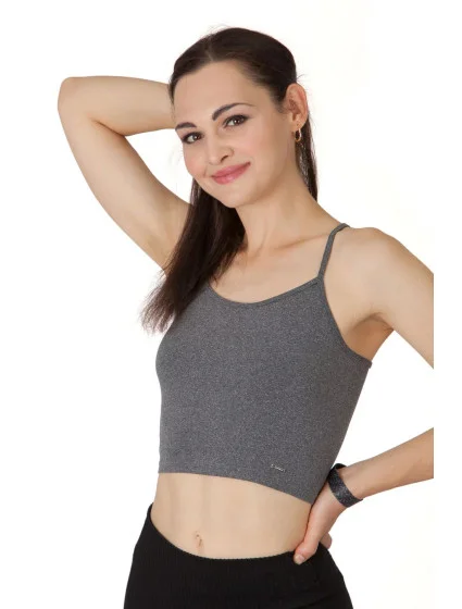 Dámský krátký top BECROP šedý - Goldbee