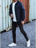 Pánská přechodná prošívaná bunda s kapucí tmavě modrá FashionStreet TX4939 Pánská přechodná prošívaná bunda s kapucí tmavě modrá FashionStreet TX4939