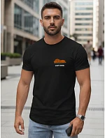 Pánské tričko s minimalistickým potiskem černé FashionStreet NX5096R
