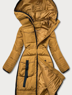 Žlutá dámská vypasovaná zimní bunda (H-1071-80)