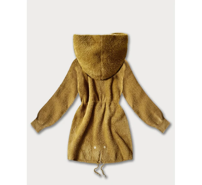 Hořčicová vlněná bunda z alpaky (W017#)