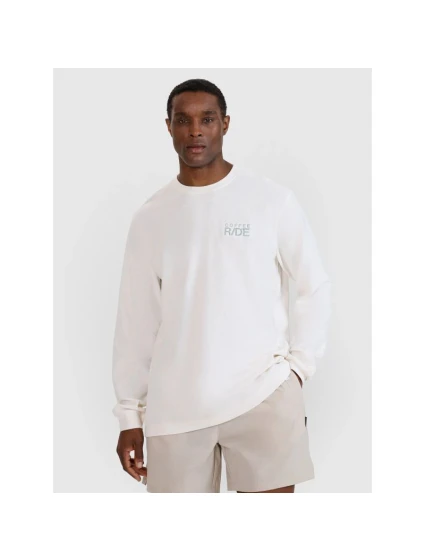 Pánské tričko oversize s potiskem a dlouhým rukávem 4F 4FWSS25TLONM390-11S pánské