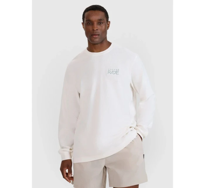 Pánské tričko oversize s potiskem a dlouhým rukávem 4F 4FWSS25TLONM390-11S pánské