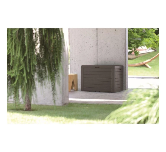 ZAHRADNÍ SKLADOVÝ BOX 190L BRONZOVÝ DŘEVĚNÝ BOX dětské