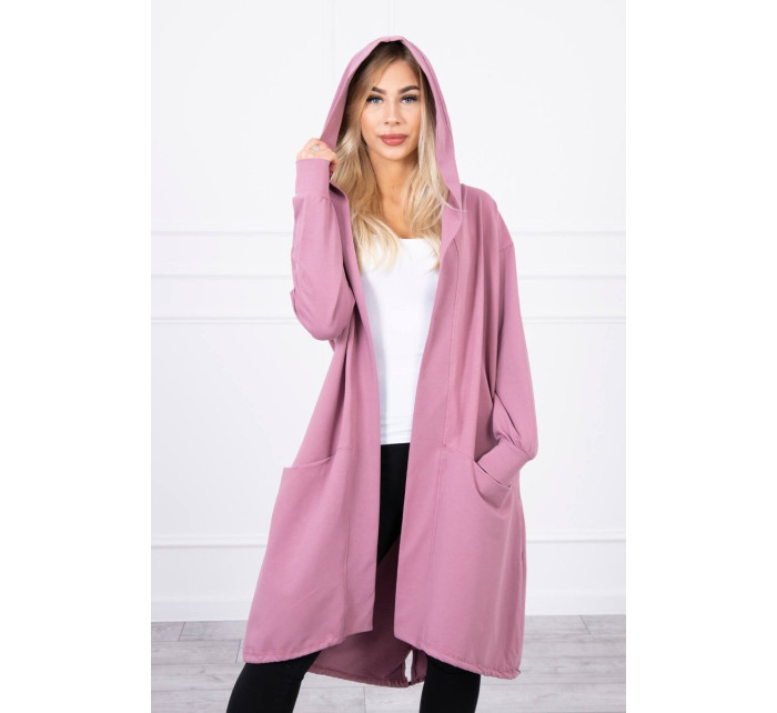 Tmavě růžová bunda oversize s kapucí