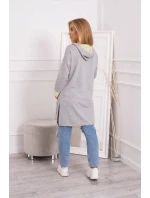 Dvoubarevná bunda s kapucí žlutá+šedá