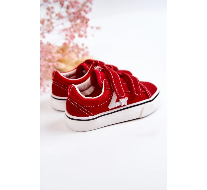 Klasické dětské tenisky se suchým zipem Červené Phiris