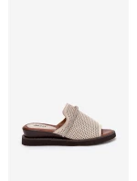 Dámské Klapky Na Klínu S Ozdobným Béžové model 21686874 - Boto Dámské Klapky Na Klínu S Ozdobným Béžové model 21686874 - Boto