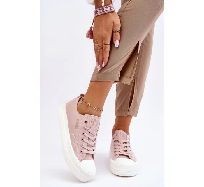 Nízké šněrovací tenisky Big Star LL274970 Nude Nízké šněrovací tenisky Big Star LL274970 Nude