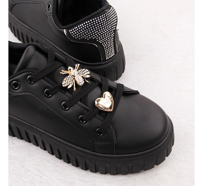 Dámská sportovní obuv na platformě černá NEWS 4756