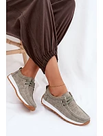 Dámské polobotky z přírodního semiše Zelená model 22091770 - EVENTO