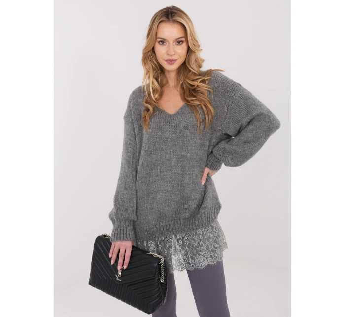 Sweter IN SW model 21782305 ciemny szary - FPrice Sweter IN SW model 21782305 ciemny szary - FPrice