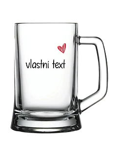Vlastní text na pivní sklenici