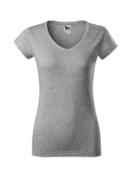 Fit V-neck tričko dámské tmavě šedý melír Fit V-neck tričko dámské tmavě šedý melír