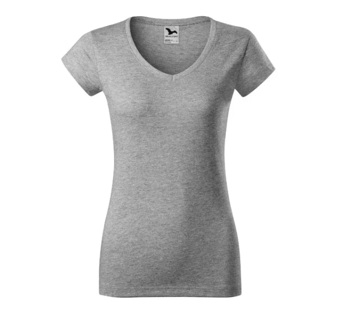 Fit V-neck tričko dámské tmavě šedý melír Fit V-neck tričko dámské tmavě šedý melír