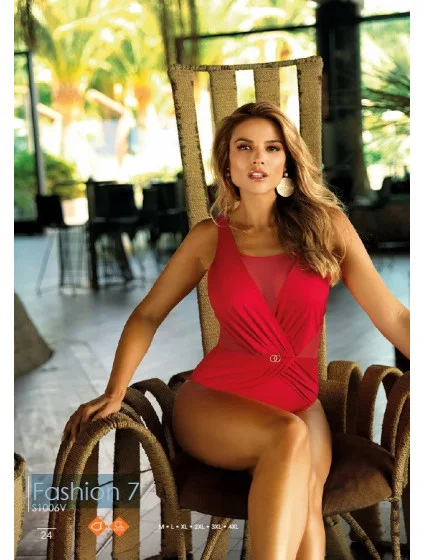 Dámské jednodílné plavky model 18627988 Fashion 7 červená - Self