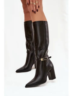 Kozačky na podpatku model 221159 Step in style