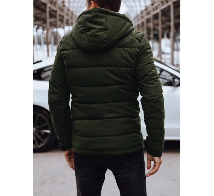 Pánská prošívaná zimní bunda s kapucí zelená FashionStreet TX4893
