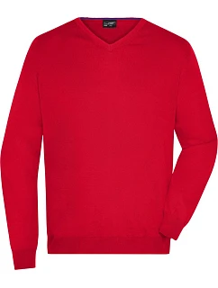 JN Pánský svetr s výstřihem do V 02.0 red model 22487938 - Daiber