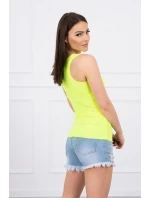 Žebrovaná halenka s halenkou žlutá neonová Žebrovaná halenka s halenkou žlutá neonová