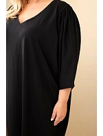 Dámské šaty Plus Size s kapsami černá