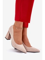 Elegantní Lodičky Na Podpatku V Růžové model 21692739 Béžové - VINCEZA