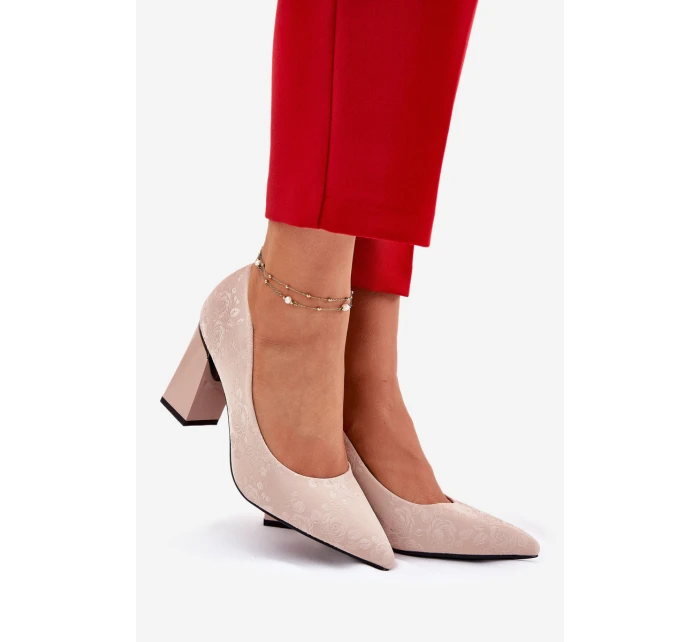 Elegantní Lodičky Na Podpatku V Růžové model 21692739 Béžové - VINCEZA
