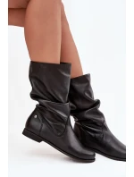 Dámské kožené kozačky model 21725114 černé - Maciejka