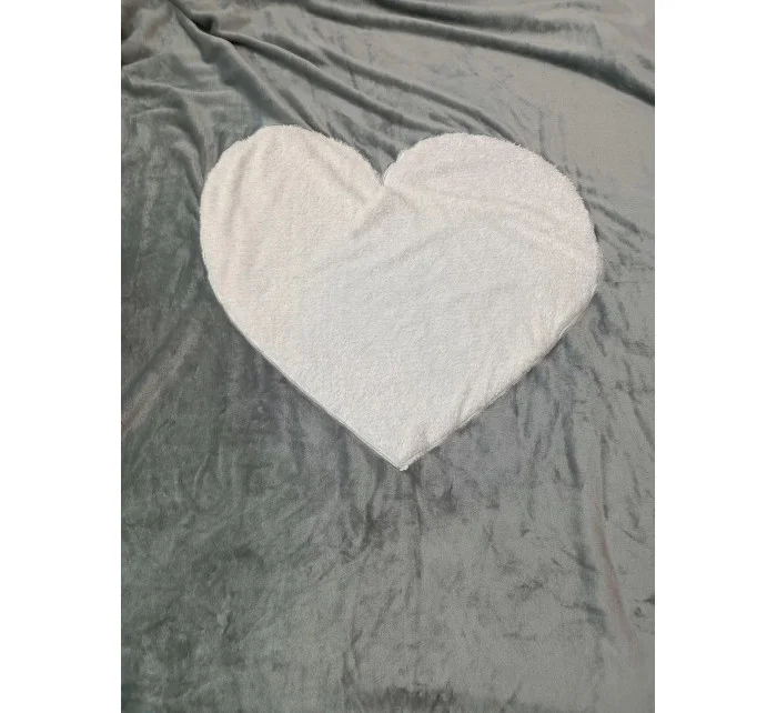 Semišová deka se srdíčkem šedá - Noidinotte