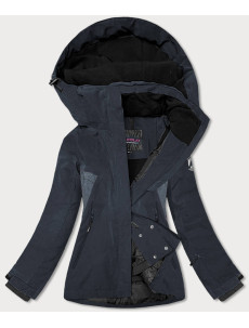 Černá dámská zimní bunda se sněhovým pásem (b2376)