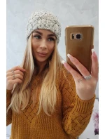 Dámská čepice Eliza K205 ecru+grey Dámská čepice Eliza K205 ecru+grey