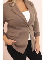 Dámská viskózová blazer Plus Size s dlouhým rukávem a límcem fango