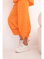 Bavlněný komplet halenka + kalhoty pomeranč