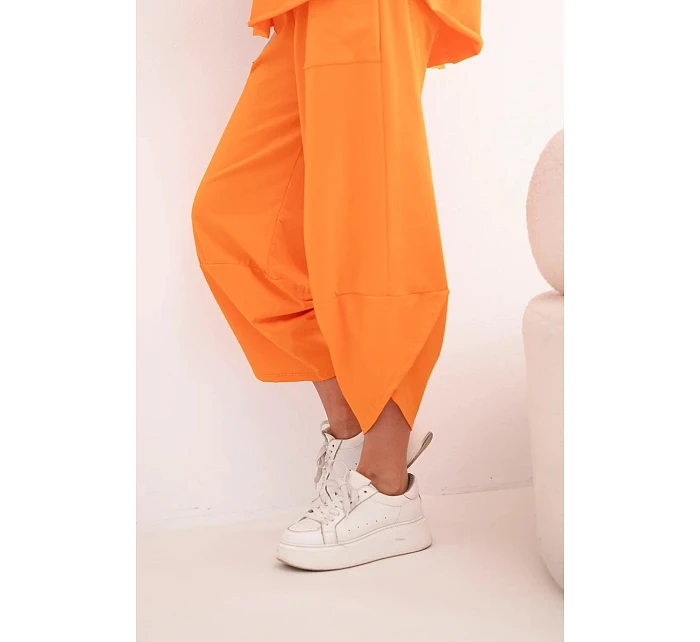 Bavlněný komplet halenka + kalhoty pomeranč