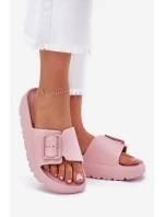 Dámské Pěnové Sandały Na Platformě S Přezkou Růžové Viasara Dámské Pěnové Sandały Na Platformě S Přezkou Růžové Viasara
