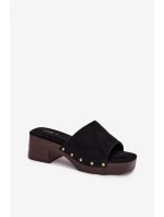 Dámské sandály na klíně s zlatými přezkami Černé Davessa