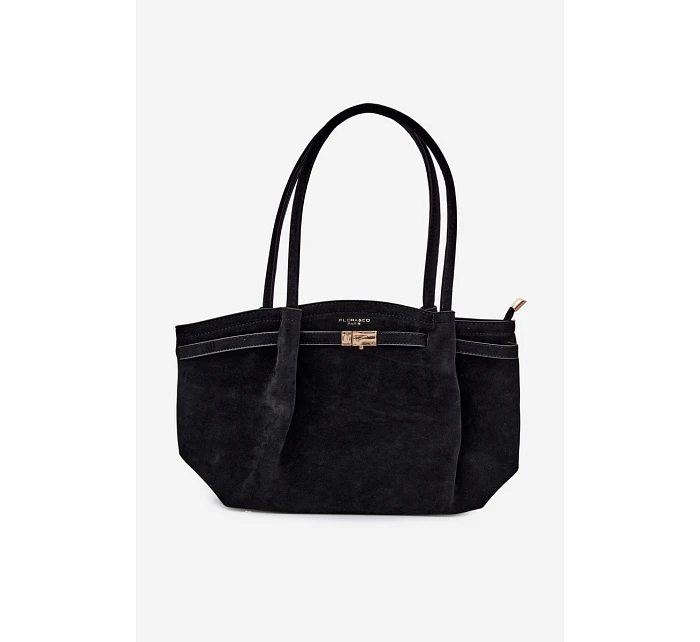 Shopper kabelka z eko semiše Černá Elleea