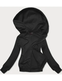 Černá tenká dámská rozepínací mikina s kapucí (W08-3)