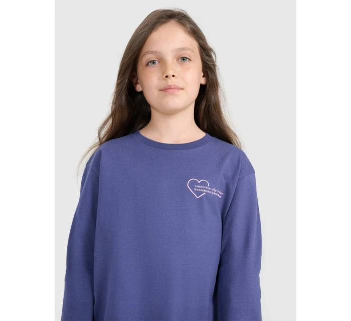 Dívčí tričko oversize s potiskem a dlouhým rukávem model 21877614 - 4F