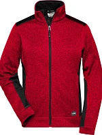 Daiber JN 861 Dámská pracovní pletená fleece bunda - Strong 02.0861 red melange/black