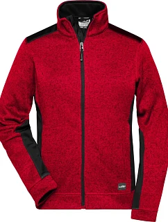 JN Dámská pracovní pletená fleece bunda Strong 02.0 red melange/black model 22492730 - Daiber