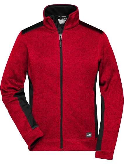 Daiber JN 861 Dámská pracovní pletená fleece bunda - Strong 02.0861 red melange/black Daiber JN 861 Dámská pracovní pletená fleece bunda - Strong 02.0861 red melange/black