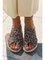 Zazoo 40392 Kožené Sandály Dámské Leopardí Hnědé Zazoo 40392 Kožené Sandály Dámské Leopardí Hnědé