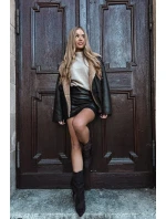 Dámské kotníkové boty na podpatku s třásněmi a žebrováním Zateplené Čokoládové model 21757539 - Boto