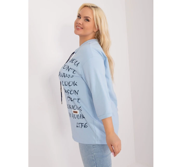 Bluzka RV BZ model 19658591 jasny niebieski - FPrice Bluzka RV BZ model 19658591 jasny niebieski - FPrice
