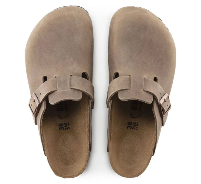 žabky Boston Brown z kůže úzké úzké model 21735776 - Birkenstock