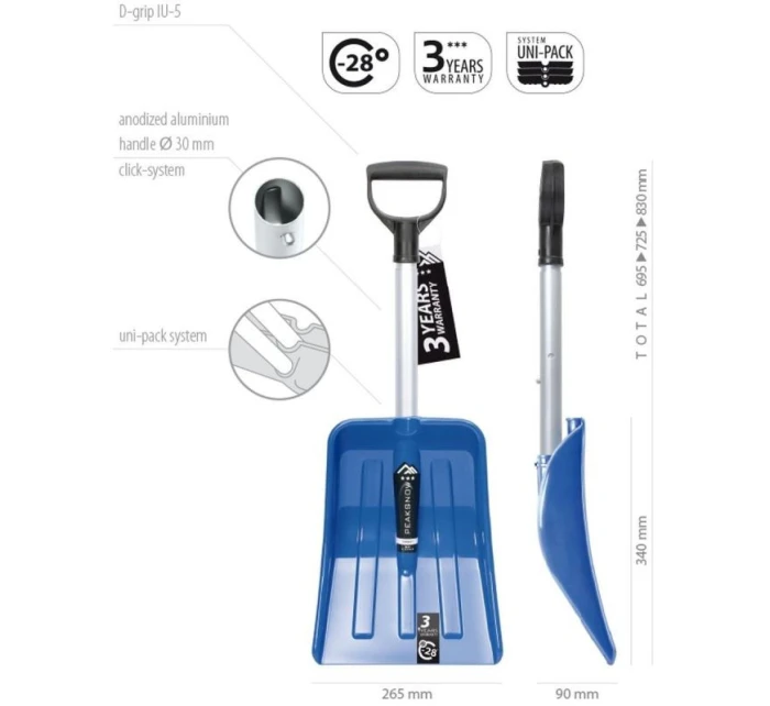 TELESKOP CAR SNOW SHOVEL EVEREST 68,5-71,5-82CM dětské TELESKOP CAR SNOW SHOVEL EVEREST 68,5-71,5-82CM dětské